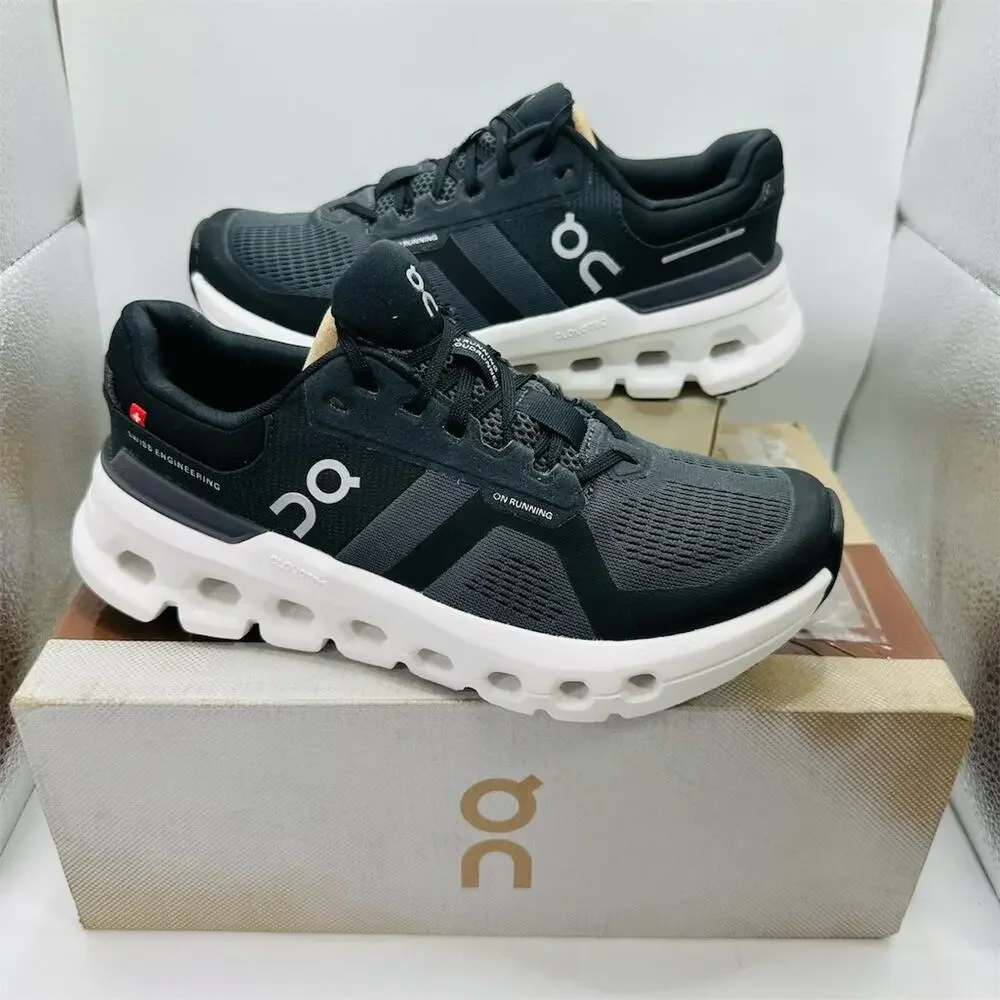 On Running Cloudrunner Black Gray Women's Running Sneakers US 6 Athletic Shoes